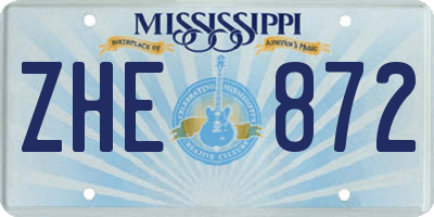 MS license plate ZHE872
