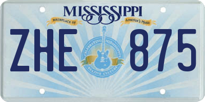 MS license plate ZHE875
