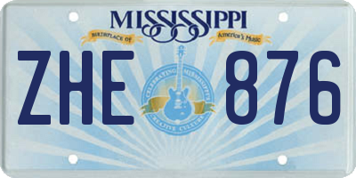 MS license plate ZHE876