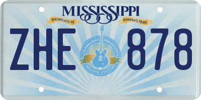 MS license plate ZHE878