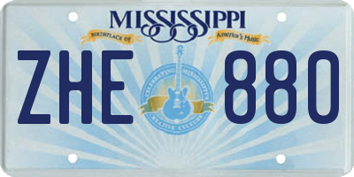 MS license plate ZHE880