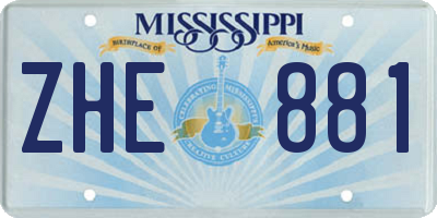MS license plate ZHE881