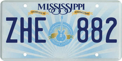 MS license plate ZHE882