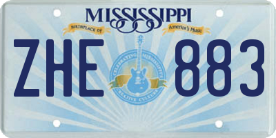 MS license plate ZHE883