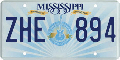 MS license plate ZHE894