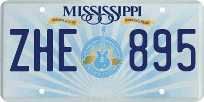 MS license plate ZHE895