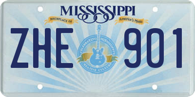MS license plate ZHE901