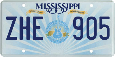 MS license plate ZHE905