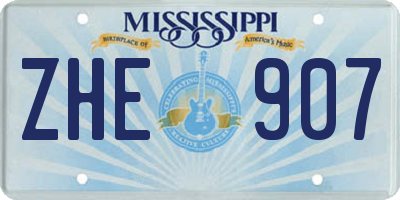 MS license plate ZHE907