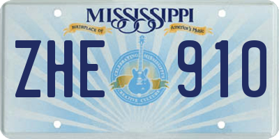 MS license plate ZHE910