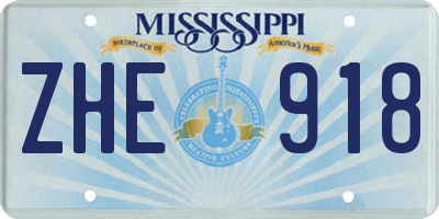 MS license plate ZHE918