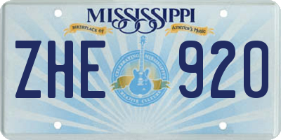 MS license plate ZHE920