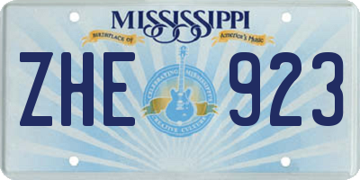 MS license plate ZHE923