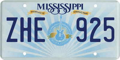 MS license plate ZHE925