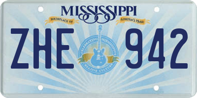 MS license plate ZHE942