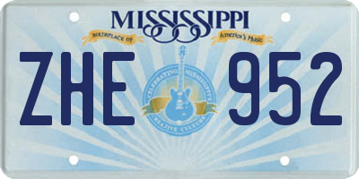 MS license plate ZHE952