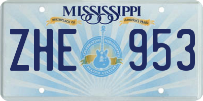 MS license plate ZHE953