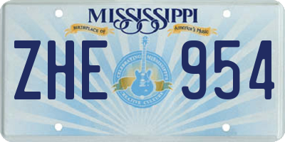 MS license plate ZHE954