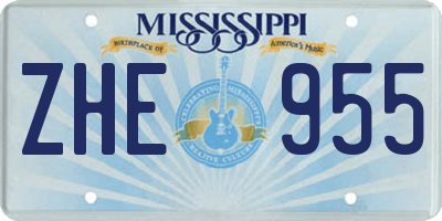 MS license plate ZHE955