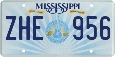 MS license plate ZHE956