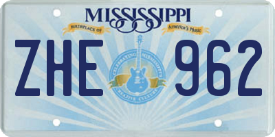 MS license plate ZHE962