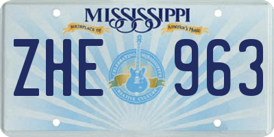 MS license plate ZHE963