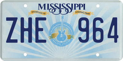 MS license plate ZHE964