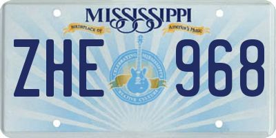MS license plate ZHE968