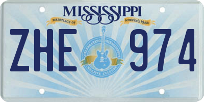 MS license plate ZHE974