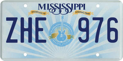 MS license plate ZHE976
