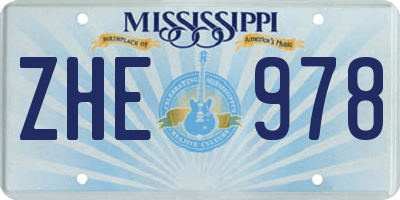 MS license plate ZHE978