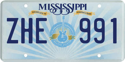 MS license plate ZHE991