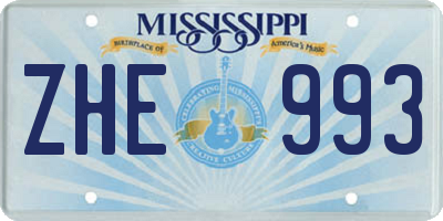 MS license plate ZHE993