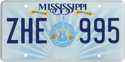 MS license plate ZHE995