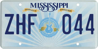MS license plate ZHF044