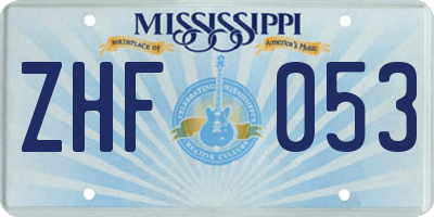MS license plate ZHF053