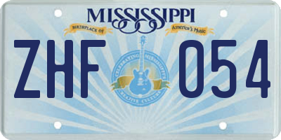 MS license plate ZHF054