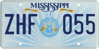 MS license plate ZHF055