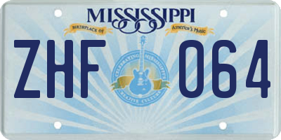 MS license plate ZHF064