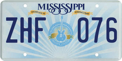 MS license plate ZHF076