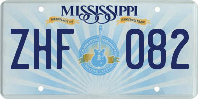 MS license plate ZHF082