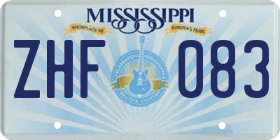MS license plate ZHF083