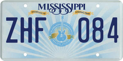 MS license plate ZHF084