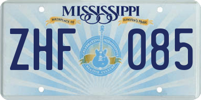 MS license plate ZHF085