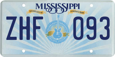 MS license plate ZHF093