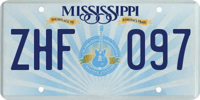 MS license plate ZHF097