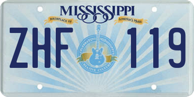 MS license plate ZHF119