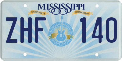 MS license plate ZHF140