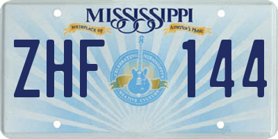 MS license plate ZHF144