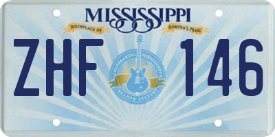MS license plate ZHF146
